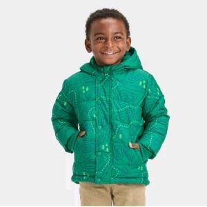 Cat & Jack Green Hooded Puffer Jacket